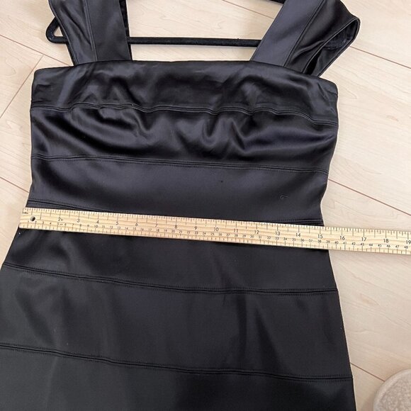 Calvin Klein Black Satin Bandage Bodycon Dress Sz 8 - Picture 9 of 13